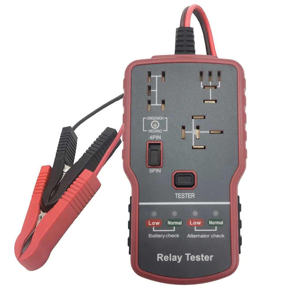 12V LED Car Battery & Relay Tester - Quick Diagnostic Tool for Automotive Electrical