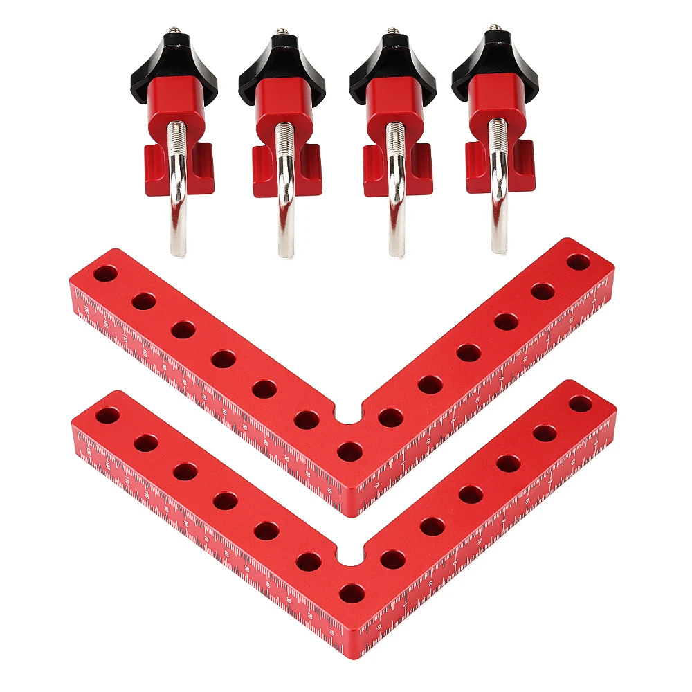 VEIKO Woodworking Clamping Square - 2 Set L-Shaped Splicing Fixture & Ruler Tool