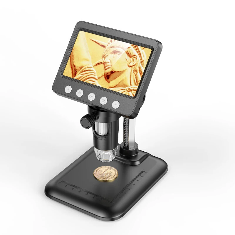 4.3 Inch Digital Microscope | 50X-1000X Magnification | 2MP HD Camera & 8 LED Lights