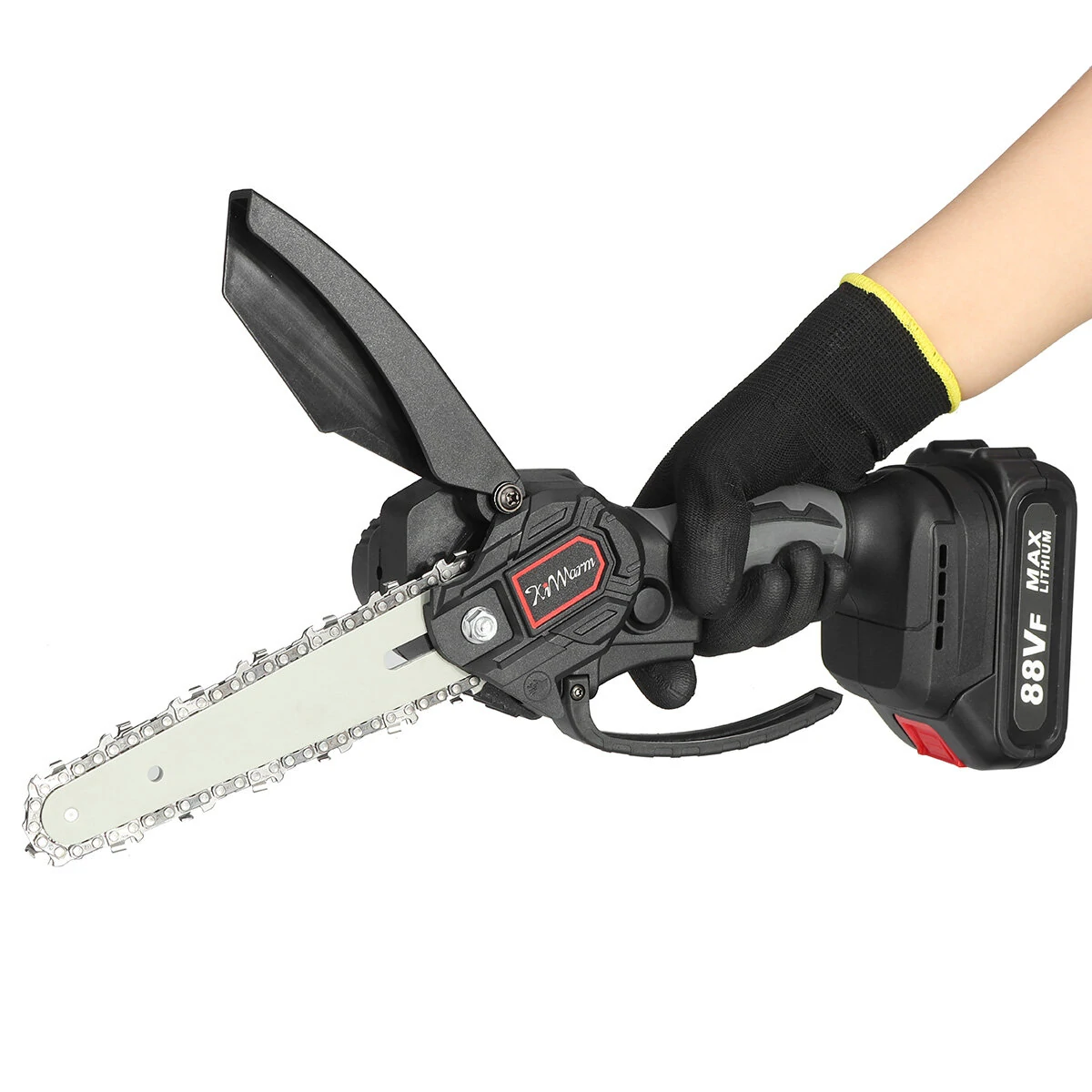 88VF Portable Electric Pruning Chain Saw - 6 Inch Rechargeable w/ 2 Batteries