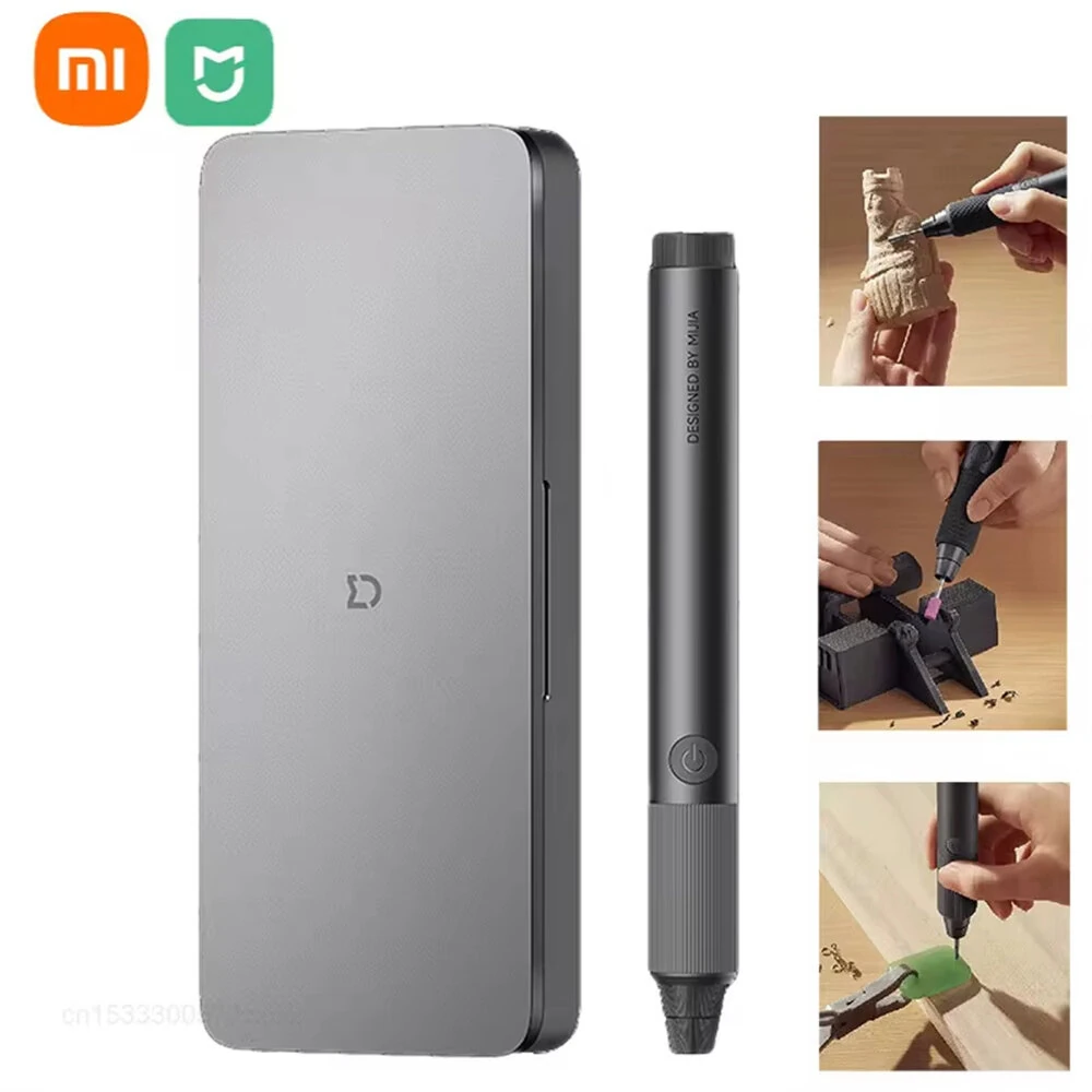 Xiaomi Mijia Electric Engraving Pen - Mini Drill with 16 Grinding Heads & Type-C Charging