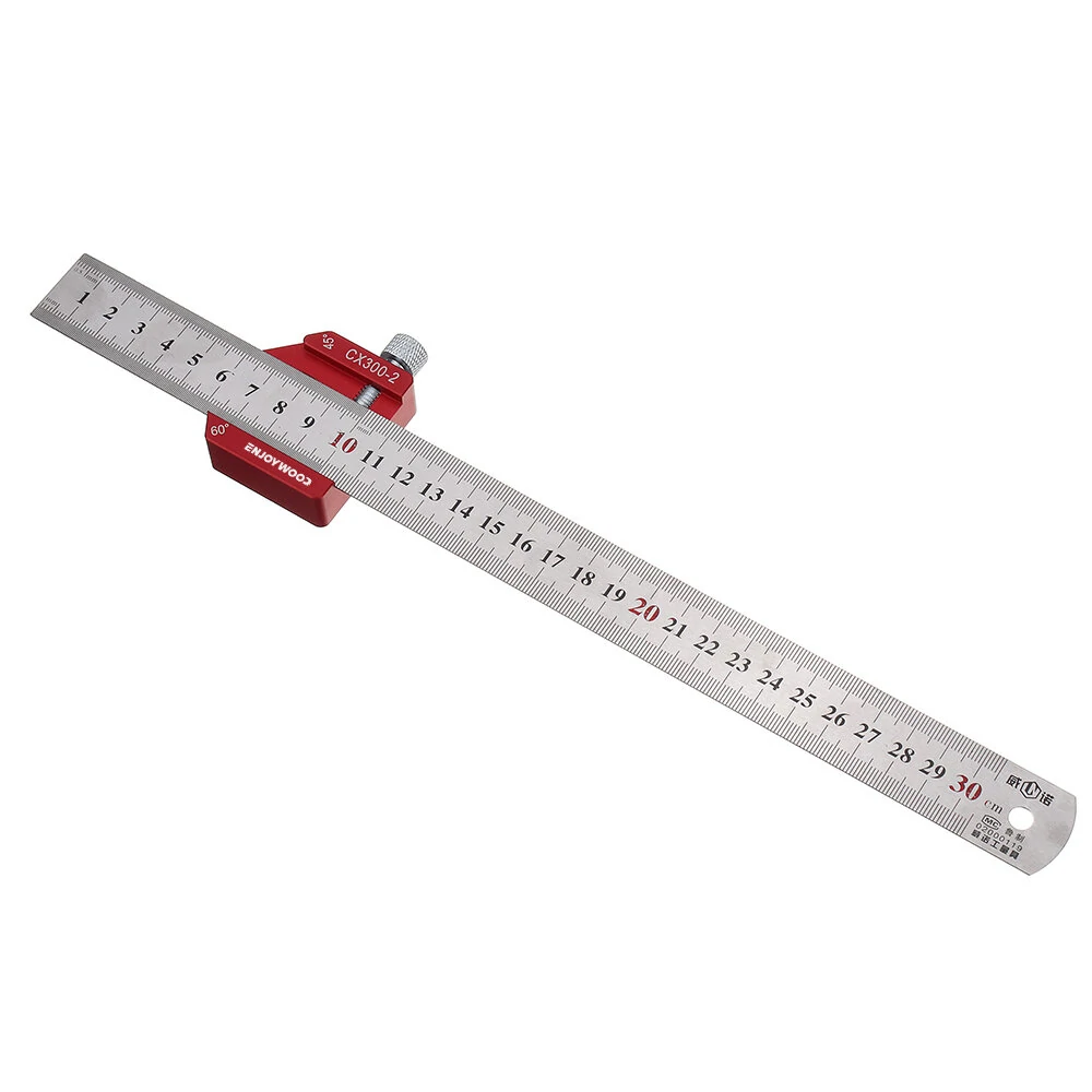 Enjoywood Line Scribe Ruler | 45 & 90 Degree Adjustable | 12 Inch Stainless Steel Woodworking Tool