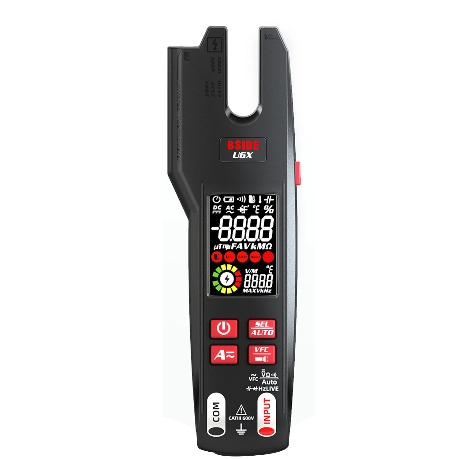 BSIDE U6X Digital Clamp Meter | 0-620V AC/DC, Temp Sensor | Electrical Troubleshooting