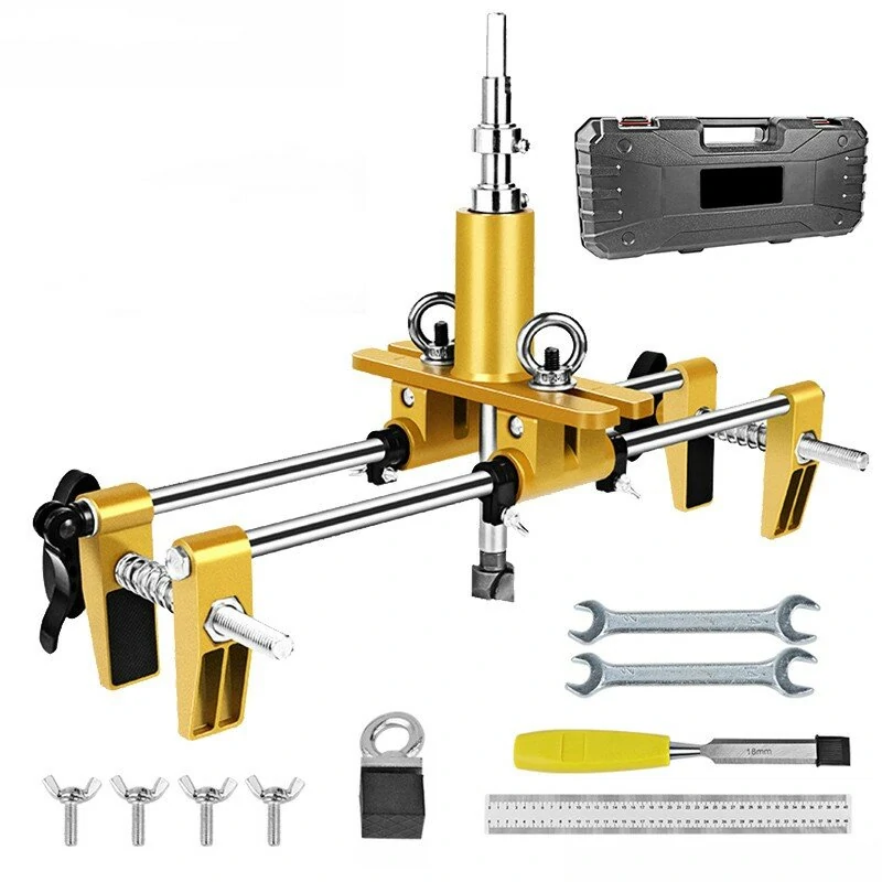 Door Lock Hole Opener Kit - Mortising Machine & Jig for Wooden Doors