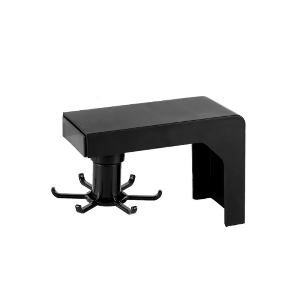 6 Hook Rotating Kitchen Shelf Rack - Telescopic & Punch-Free Installation