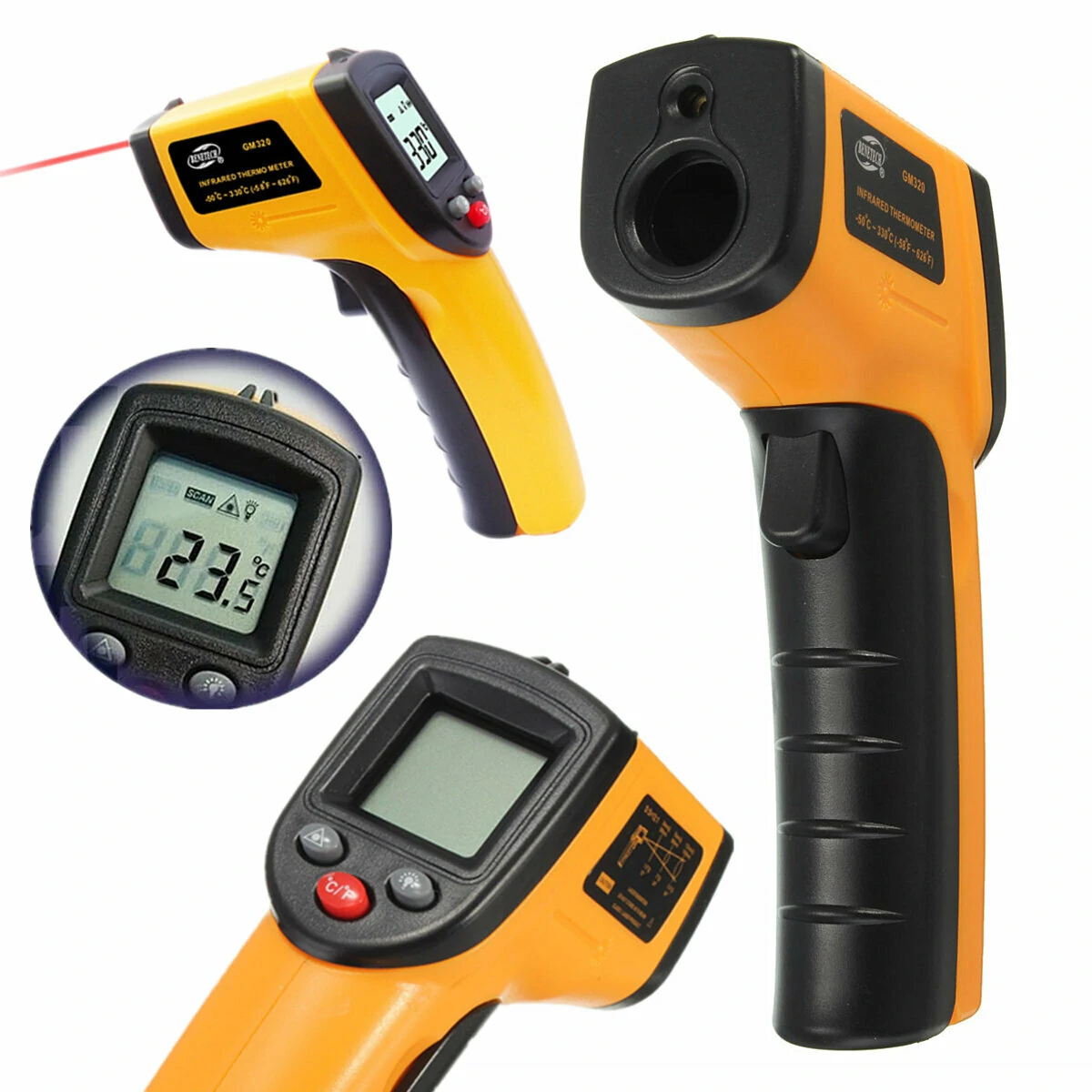 BENETECH GM320 Digital Infrared Thermometer - Laser LCD Display | -50 to 330°C