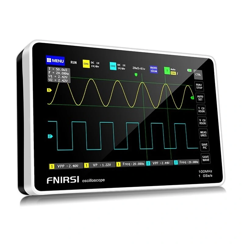 FNIRSI 1013D 7-inch Tablet Oscilloscope - 100M Bandwidth, 1GS/s, Touch Screen