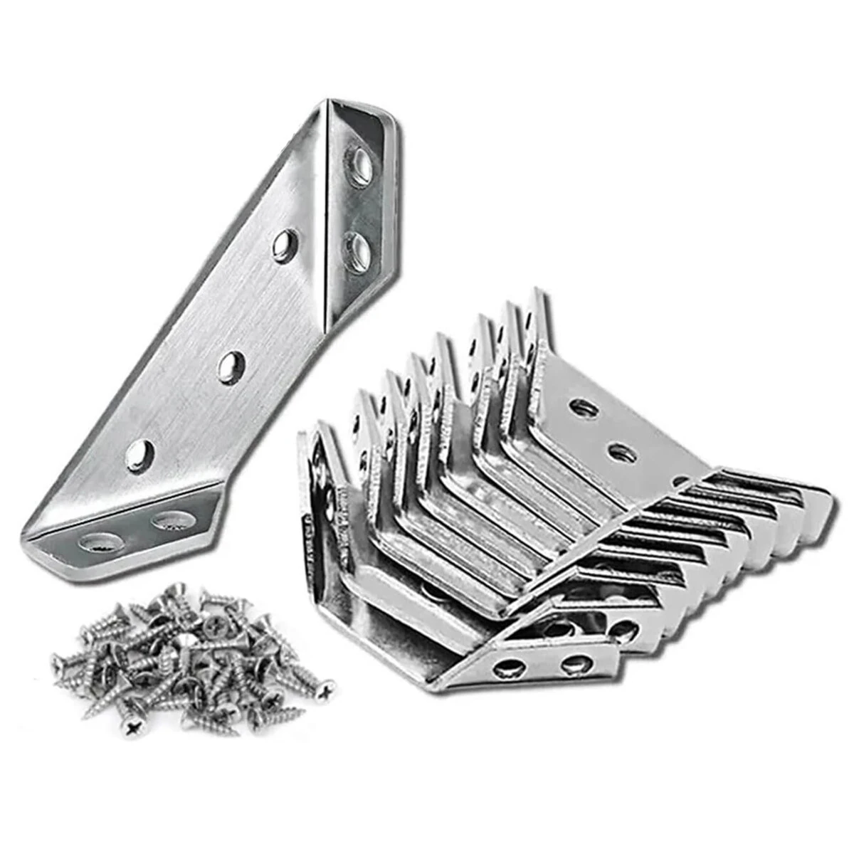 Furniture Corner Connector 20PCS - Universal Stainless Steel L Brackets for Shelves Tables