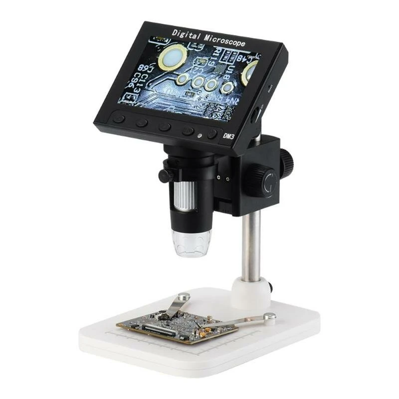 DM3 1000X USB Digital Microscope - 4.3 Inch LCD Camera with HD OLED Magnification