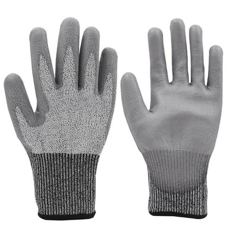 HPPE PU Cut Resistant Gloves Level 5 | Wear-Resistant Hand Protection for Mechanical Work