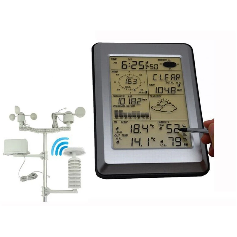 MISOL Professional Wireless Weather Station - Touch Panel with Solar Sensor & PC Interface