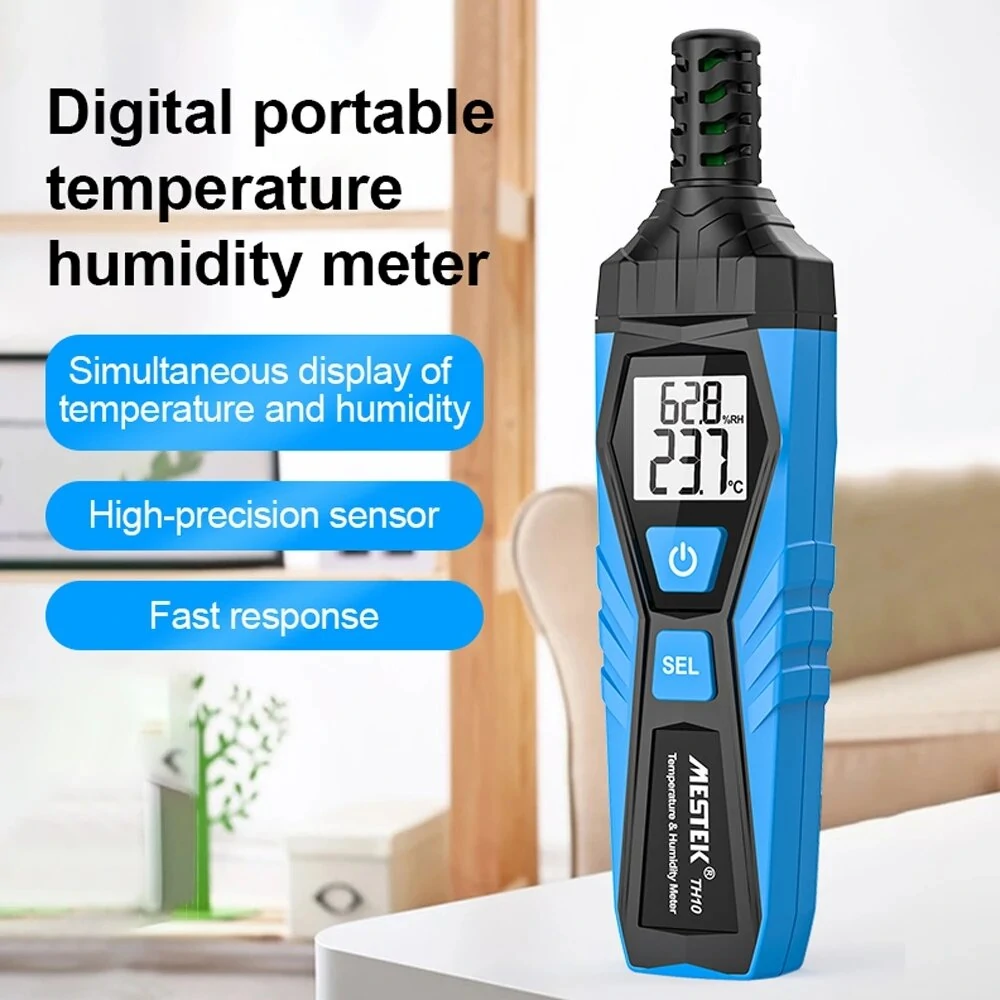 Digital Thermometer Hygrometer - Indoor Outdoor Portable Weather Station with LCD Display