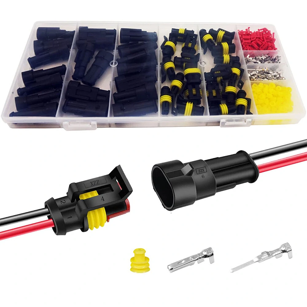 240Pcs 20 Kits 2 Pin Automotive Electrical Connectors - Waterproof Quick Connect Wire Terminals