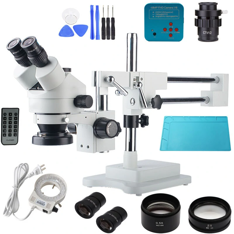 AmScope 3.5X-90X Trinocular Stereo Microscope | 48MP USB Camera | PCB & Phone Repair