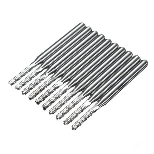 Drillpro DB-M10 Carbide End Mill Bits - 10pcs 3.175x2mm for CNC PCB Engraving