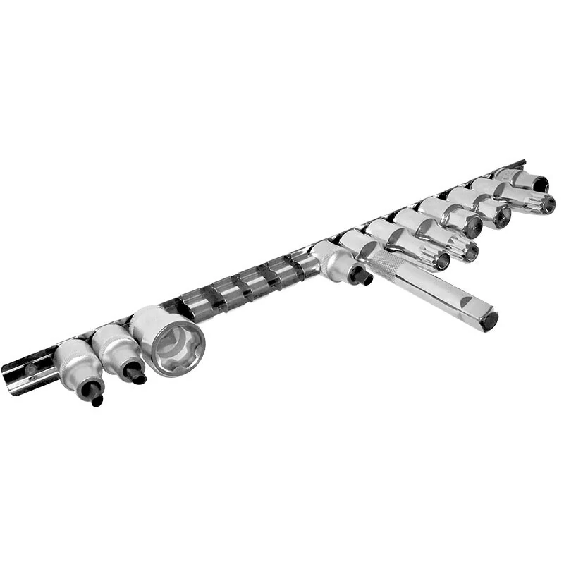 Craftsman Socket Organizer Rail - 1/2 Inch Holder with Steel Clips | Drill Attachment