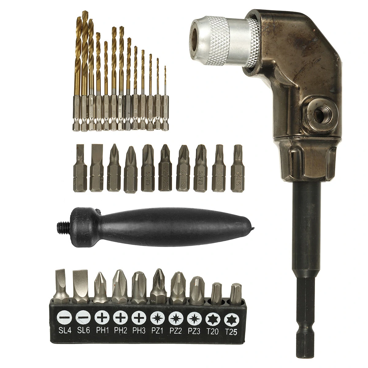 90 Degree Right Angle Driver - Electric Screwdriver Drill Adapter Bit | Corner Turning Device