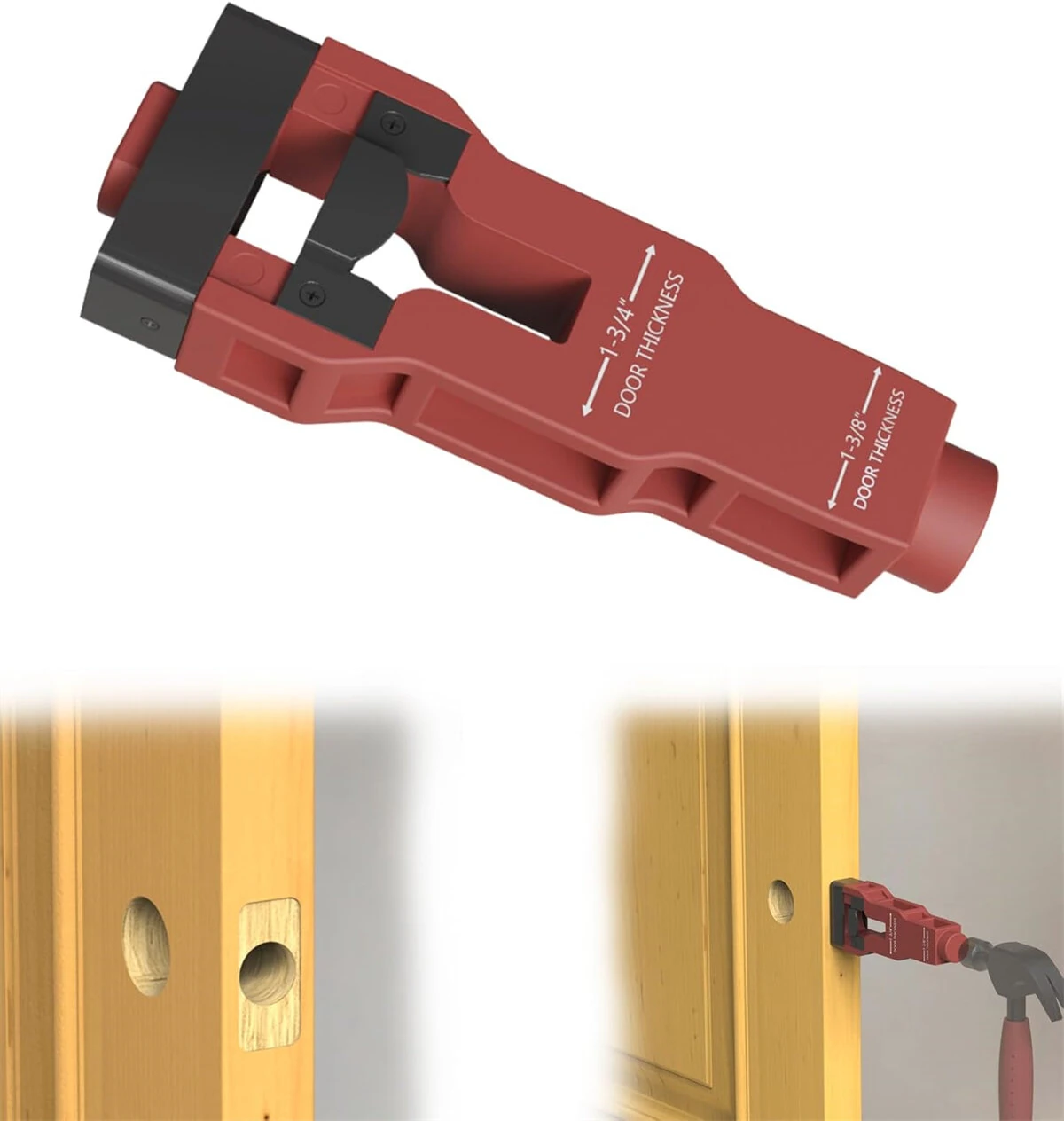 Door Lock Installation Kit - Stainless Steel Mortise Tool for 1-3/4 or 1-3/8 Doors