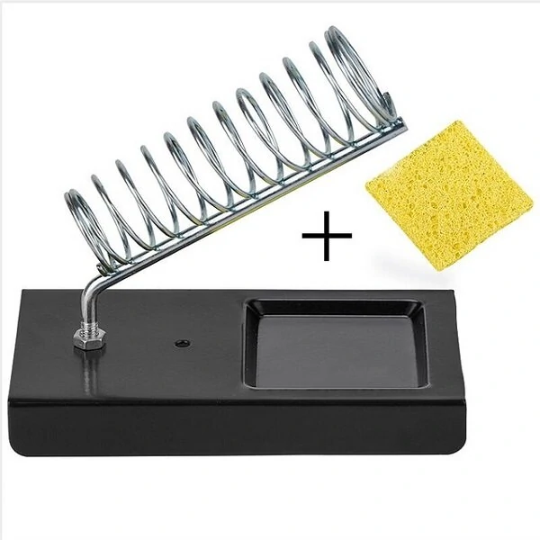 JCD Electric Soldering Iron Stand | Metal Holder with Sponge & High-Temp Pads