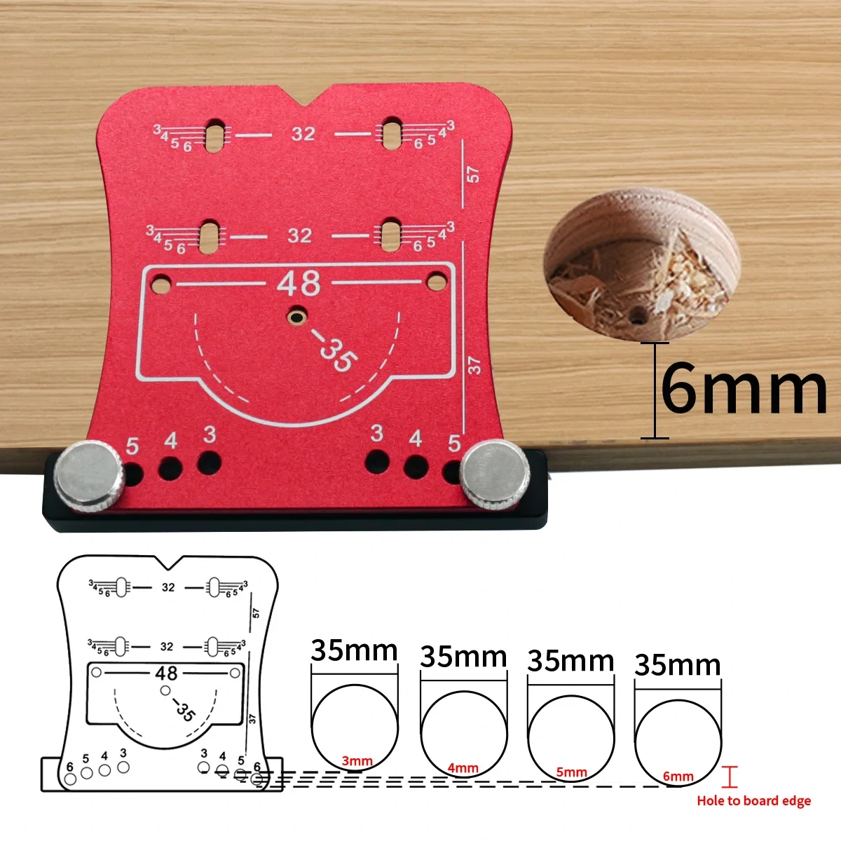 Premium Aluminum Alloy 35mm Hinge Hole Punch Tool | with Locator & Frame for Quick Precise Drilling