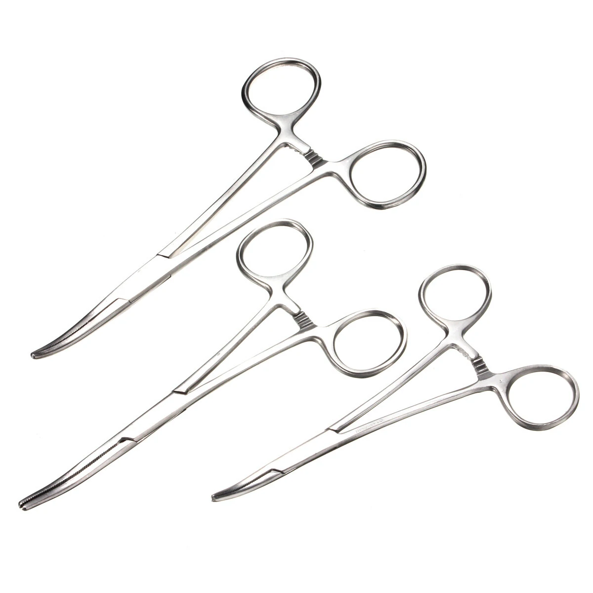 Stainless Steel Self-Locking Forceps - Straight & Curved - 12.5/14/16cm Nursing