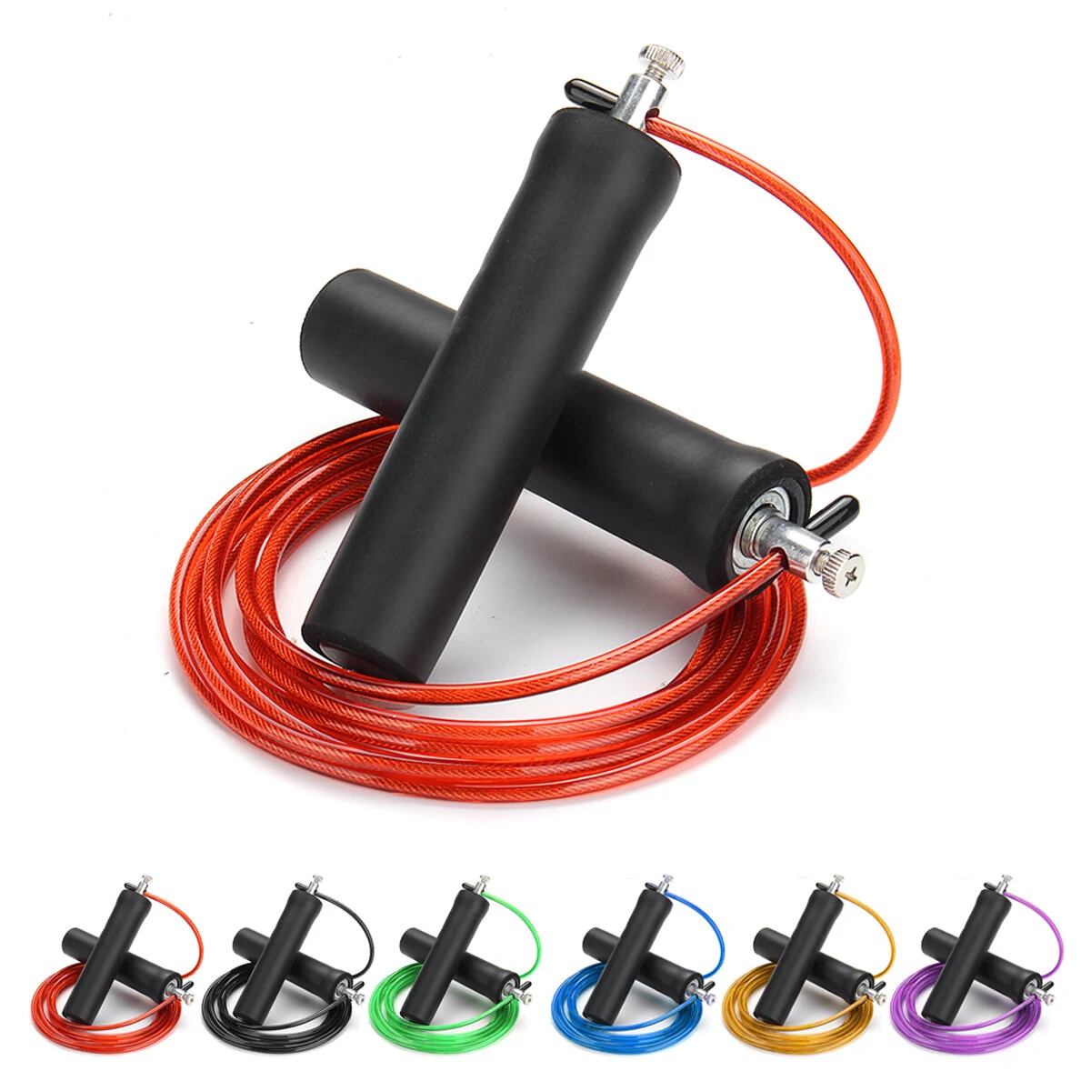 3M Steel Wire Speed Skipping Rope - Adjustable for CrossFit & Fitness Exercise