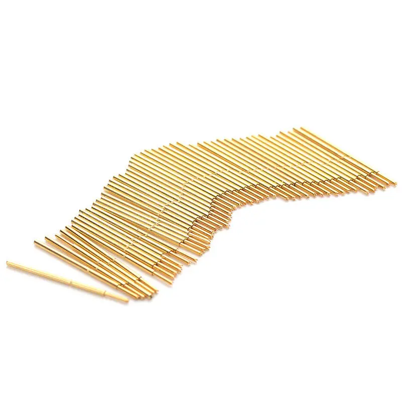 PA50-Q1 Gold-Plated Test Probe - 100 Pcs - 0.68mm OD 16.55mm Spring Pin for Circuit Board Testing