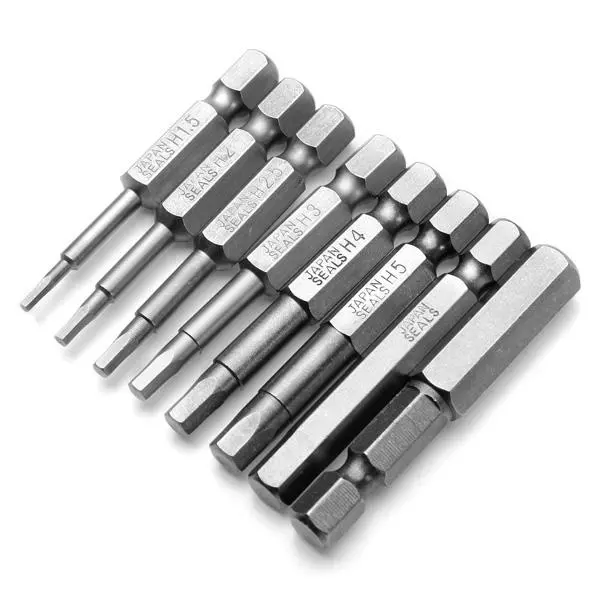 XYZ Tools 8-Piece 50mm 1/4 Hex Shank Magnetic Screwdriver Bits Set
