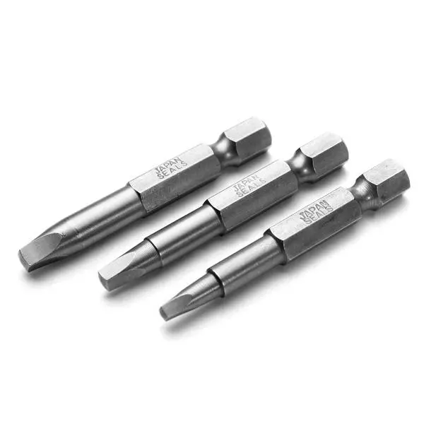 XYZ Pro Magnetic Square Head Screwdriver Bits Set, 50mm, 1/4 Size, 3-Pack