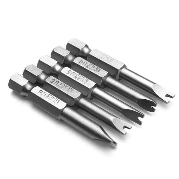 XYZ Tools 50mm 1/4 Hex Magnetic U-Bit Screwdriver Bits Set of 5
