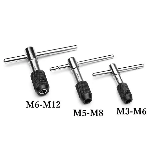 Smithy T Handle Tap Wrench, Hand Tapping Tool Set M3-M12, M5-M8, M6