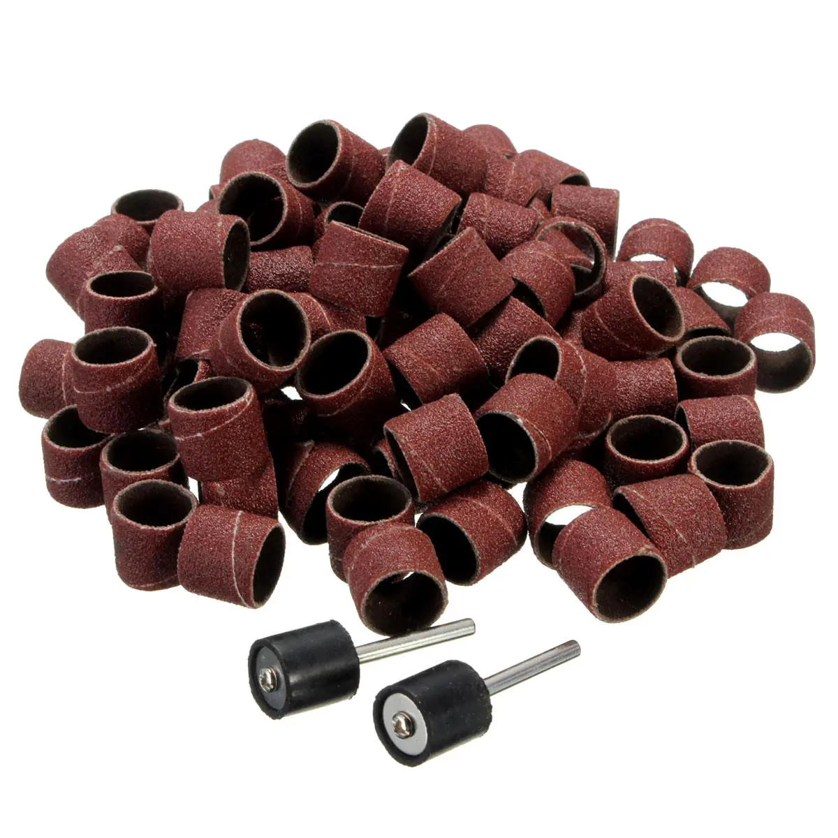 GritPro 100pcs 1/2 Sandpaper Sleeves for 2 Mandrels, Premium Abrasive Sanding Sheets