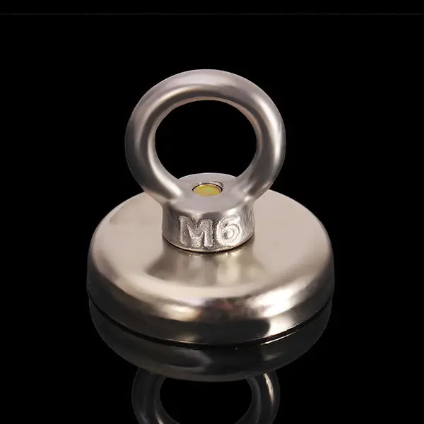 N35 42x38.5mm Eyebolt Ring Magnet - Strong Salvage Magnet for Fishing