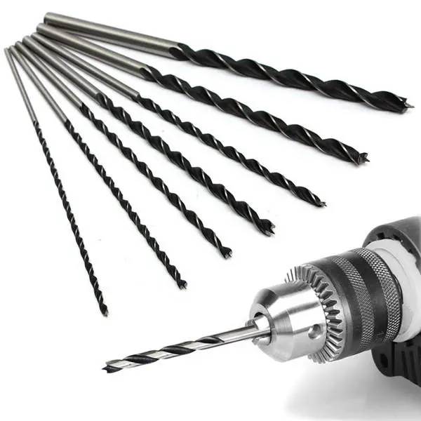 7pcs Brad Point Drill Bit Set - 4mm to 12mm for Woodworking | 300mm Length