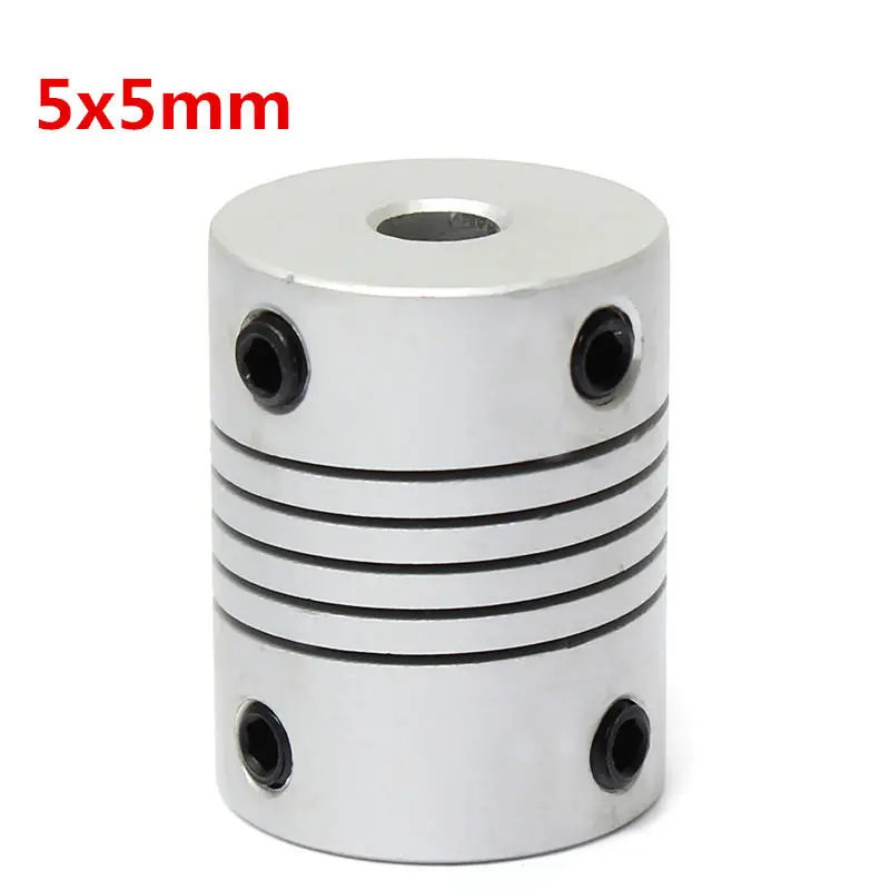 Aluminum Flexible Shaft Coupling | 5mm x 5mm CNC Stepper Motor Connector