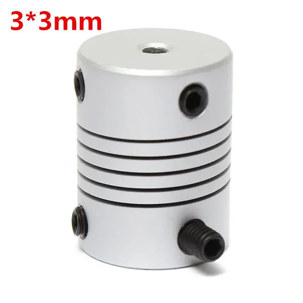 Aluminum Flexible Shaft Coupling | 3mm x 3mm OD19mm x L25mm | CNC Stepper Motor