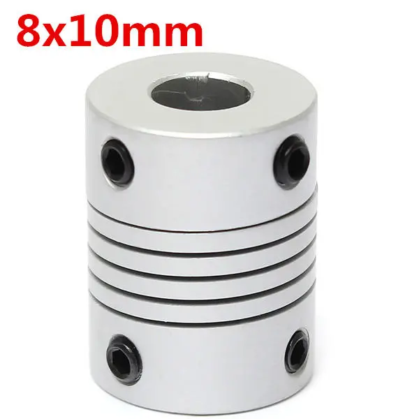 Aluminum Flexible Shaft Coupling | 8mm x 10mm CNC Stepper Motor Connector