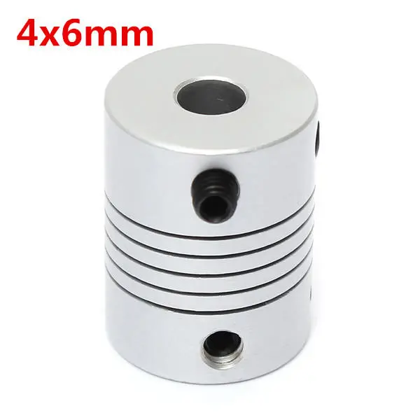 Aluminum Flexible Shaft Coupling | 4mm x 6mm OD19mm x L25mm for CNC Stepper Motor