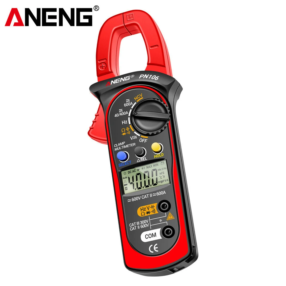 ANENG PN106 True RMS Clamp Meter - 4000 Counts AC/DC Ammeter Voltmeter