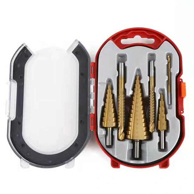 6Pcs Titanium Step Drill Bit Set | 4-32mm Range | For Woodworking & Metal
