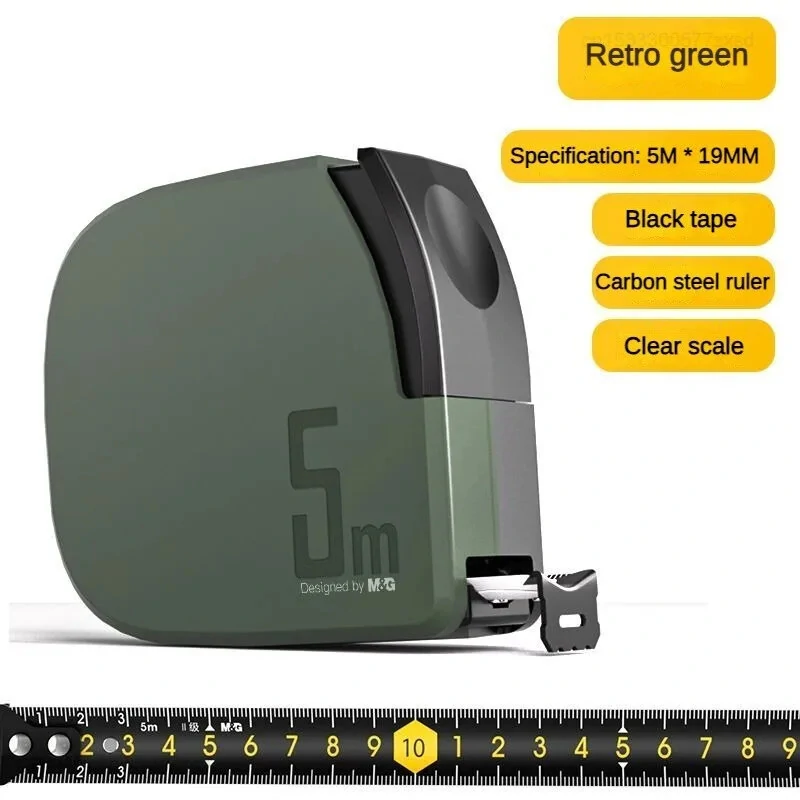 M&G 3M/5M Steel Tape Measure | Self-Stop High Precision | Multi-Function Woodworking Tool