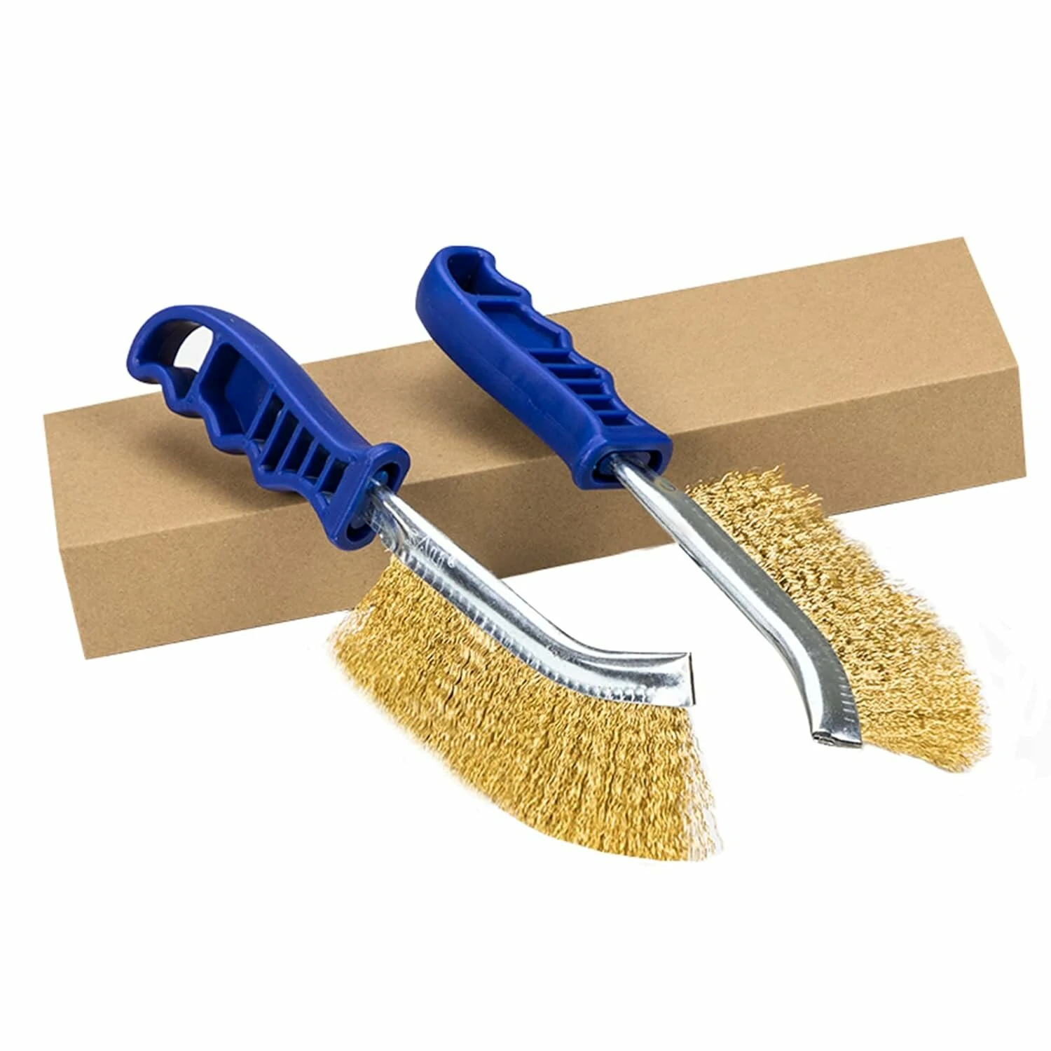 2PCS Heavy Duty Wire Brushes - 11 Long for Rust & Paint Removal | Carbon & Stainless Steel Bristles with Ergonomic Handle