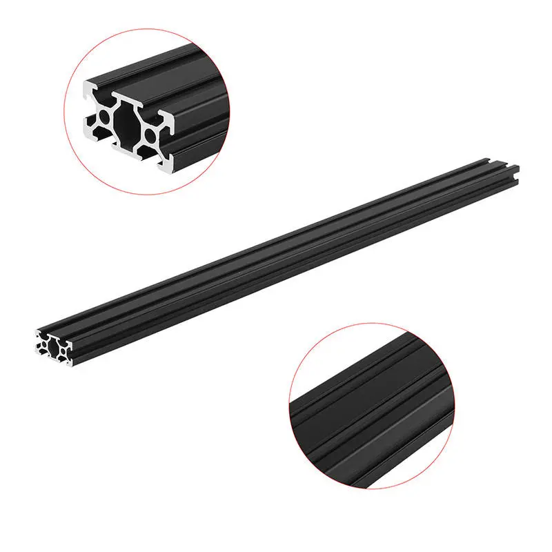 Machifit 2040 T-Slot Aluminum Profile - 600mm Black Anodized Extrusion Frame for CNC