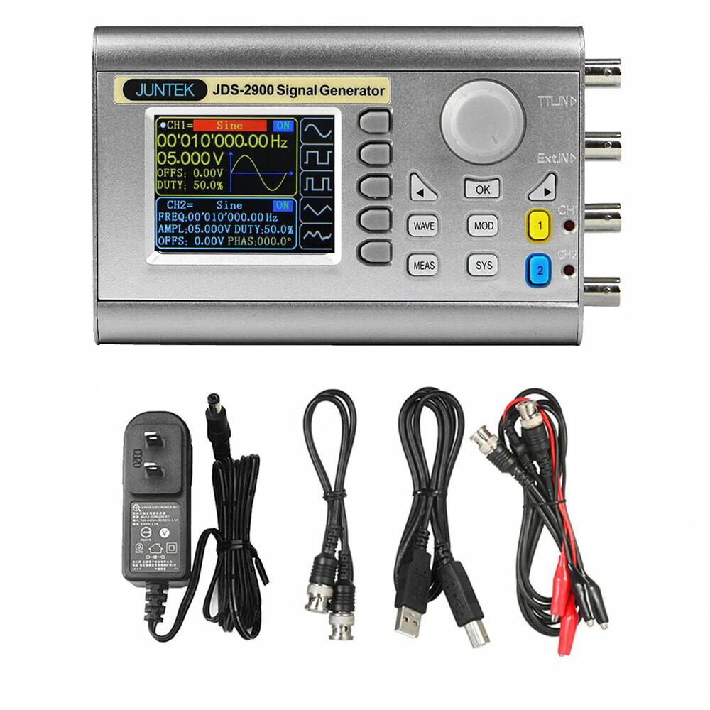 JUNTEK JDS2900 60MHz DDS Function Generator | Dual-Channel & Frequency Counter