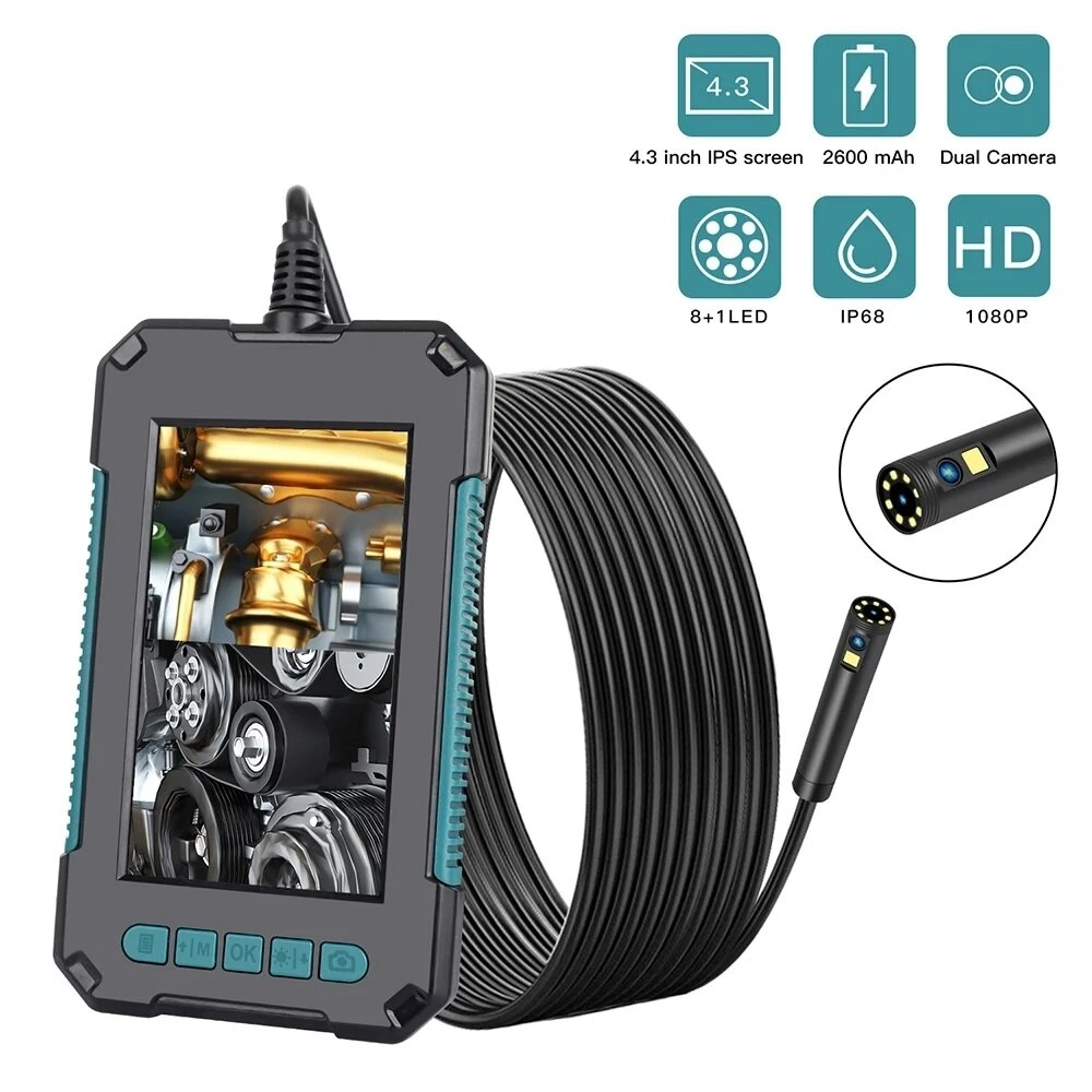 P40 Wireless Endoscope Camera - 4.3 Inch 1080P Dual Lens | IP68 Waterproof Borescope