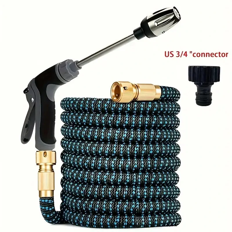 Premium Expandable Magic Car Wash Hose with Spray Gun | High Pressure Telescopic Design | 3/4 Inch US Connector
