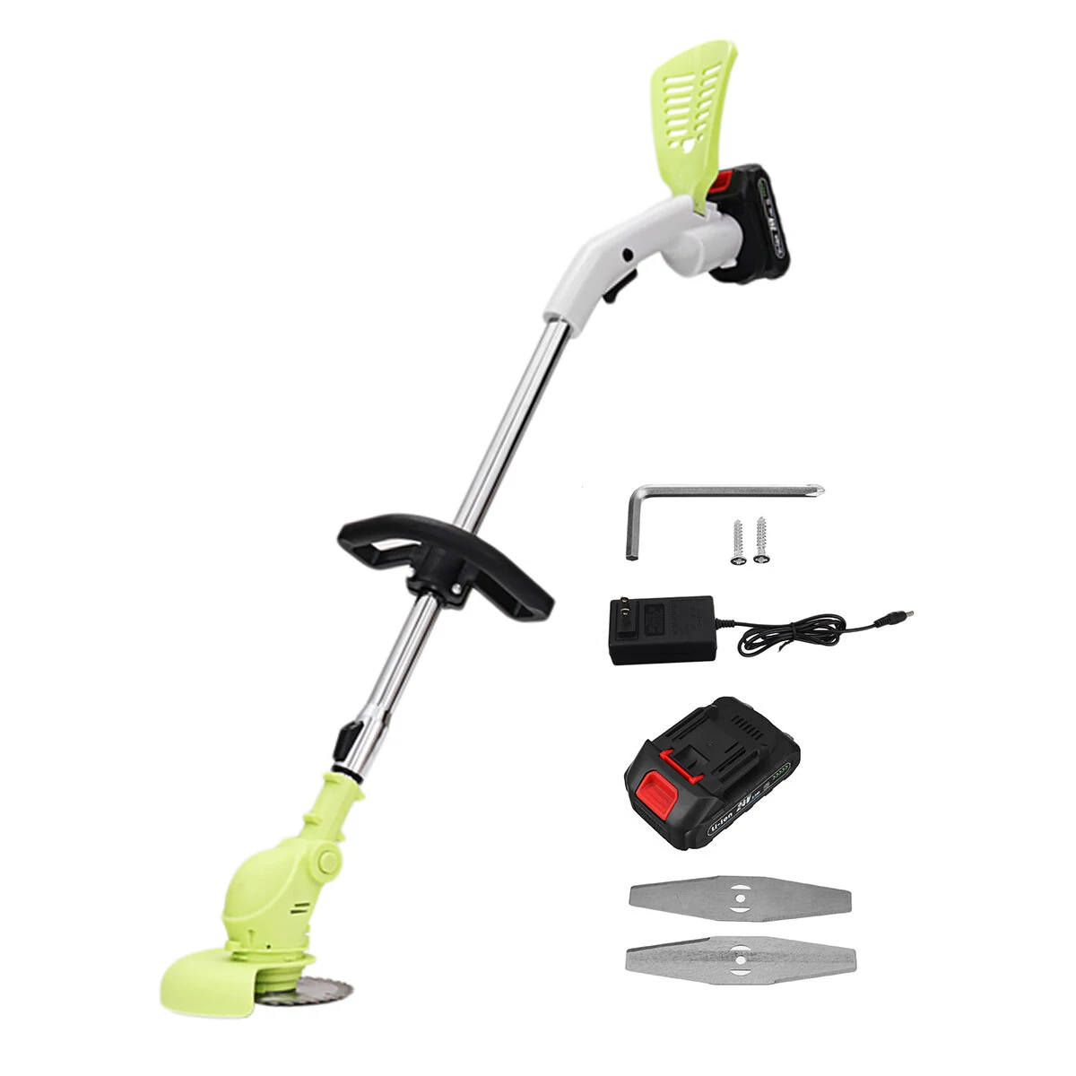 21V Cordless Grass Trimmer & Edger - Rechargeable Lawn Mower with Battery