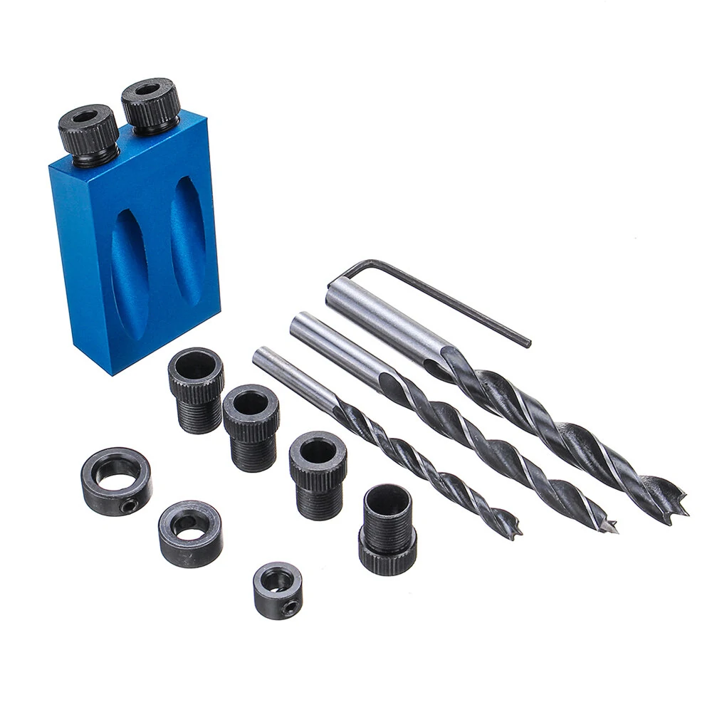 Pocket Hole Jig Kit with Dowel Drill Set | Drill Guide for Woodworking