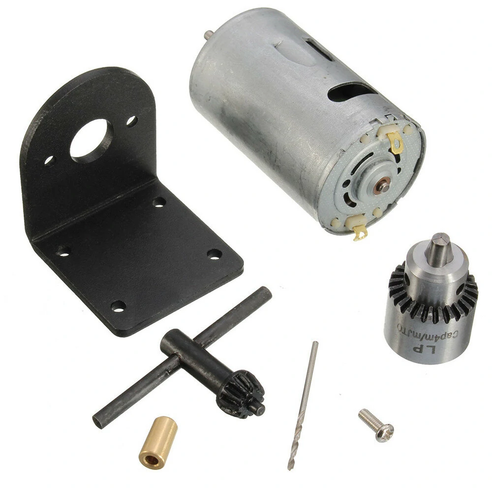 Machifit 12-24V Lathe Press Motor with Drill Chuck | Gear Motor & Mounting Bracket
