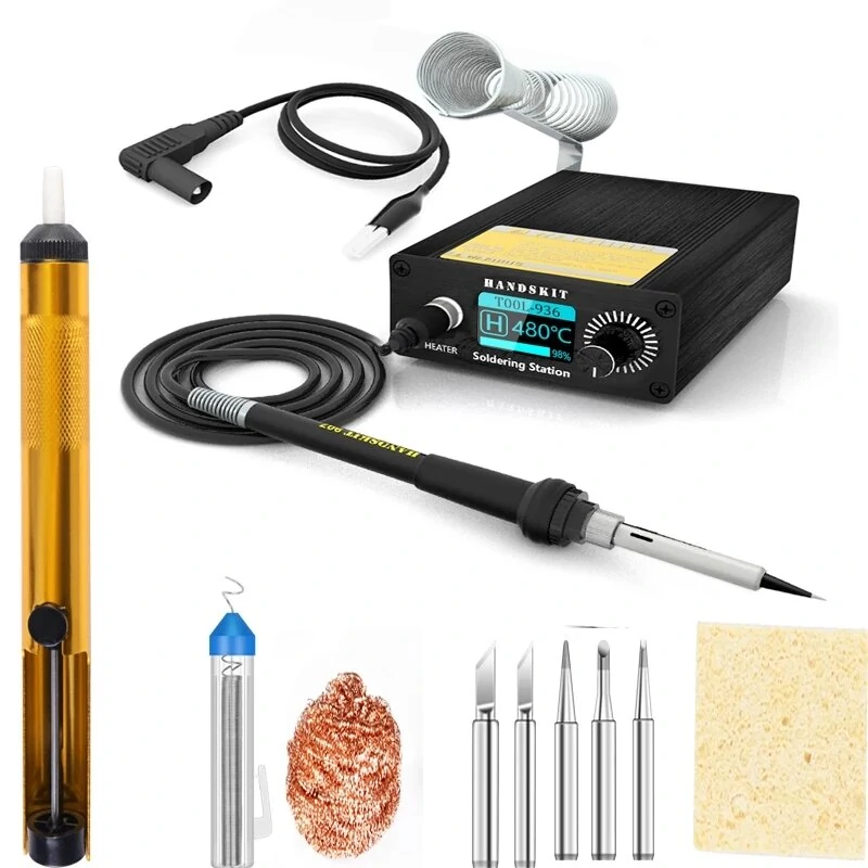 STC Soldering Station - 100-500°C OLED Display | Temperature Control with Iron & Tips